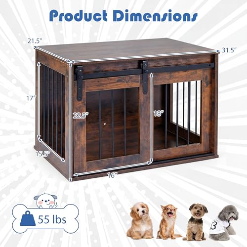 Farmhouse Wooden Dog Crate Furniture, view 4