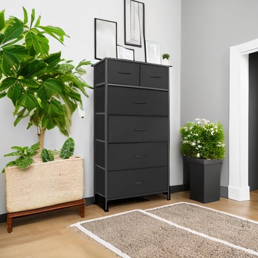 Tall Dresser for Bedroom, Vertical Storage Organizer Tower with 6 Drawers, view 7