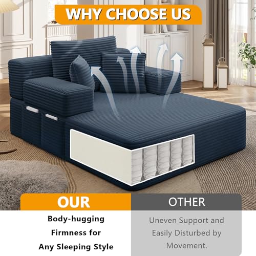 60 Inch Oversized Chaise Lounge Chair Indoor, view 4
