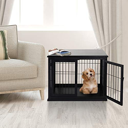 Dog Crate Furniture, Small Dog Cage End Table with Two Opening Sides, view 3