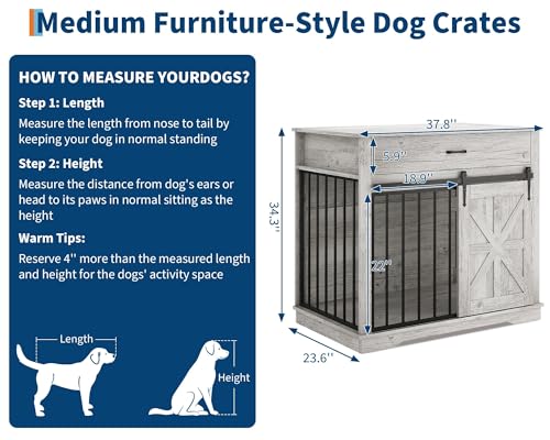 37.8" W Dog Crate Furniture for Small/Medium Dogs, view 4