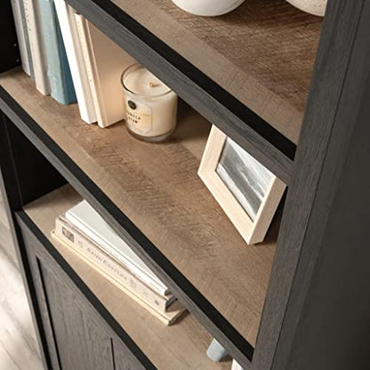 Cottage Road Book Shelf, Bookshelf with Storage, Library Bookcase with Doors and Adjustable Shelves, in Raven Oak Finish