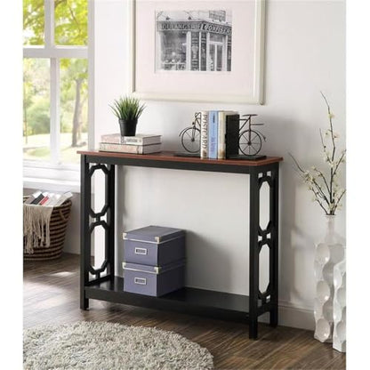 Omega Console Table, Cherry Top / Black Frame