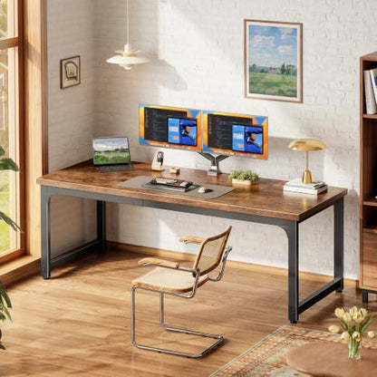 63 x 24 Inch Computer Desk, 0.95'' Thicker, Duty, Rustic Brown, view 5