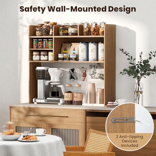 Desktop Bookshelf, 37" Desk Hutch Dorm for Computer Up to 32 Inch, view 6