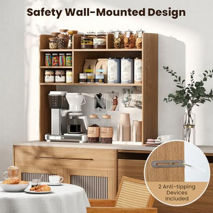 Desktop Bookshelf, 37" Desk Hutch Dorm for Computer Up to 32 Inch, view 6