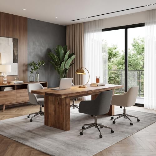 63-Inch Solid Wood Office Desk, Live Edge Wood Desk, view 7