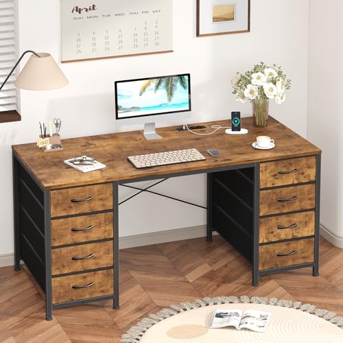 50 Inch Computer Desk with 8 Drawers for Home Office, Bedroom, Living Room, view 3