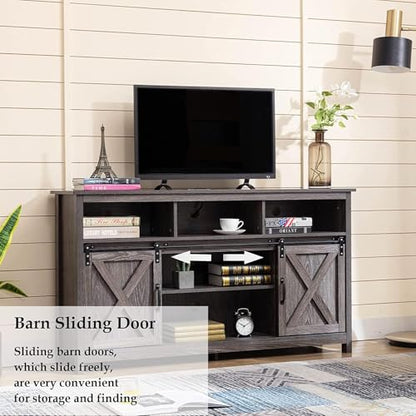 57In Wooden Farmhouse Entertainment Center for 60/65 inch TV, view 5