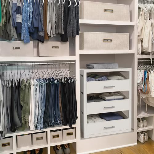 Closet Drawers White 3 Drawer Dresser for Closet Organizers and Storage Bedroom, view 8