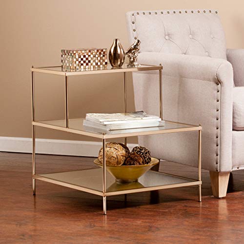 Knox Accent Table - Copper - Transitional Design, Metal and Glass - Ideal for Living Room, Bedroom (OC2205)