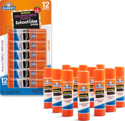Disappearing Purple School Glue Sticks, Washable, 6 Grams, 12 Count, view 2
