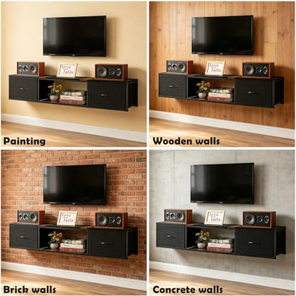 Floating TV Stand with Power Outlet, view 7