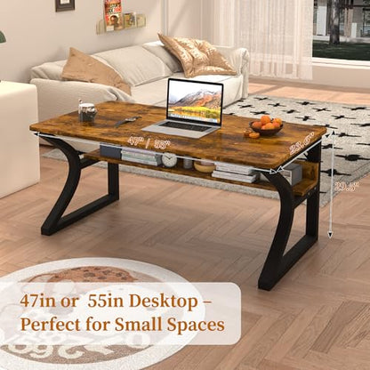 47'' Computer Desk Home Office Desk, Modern Computer Desk w/U Shaped Metal Frame, view 3