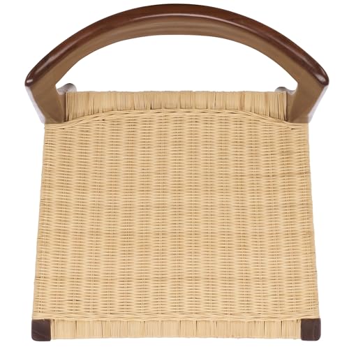 SAFAVIEH Furniture - Sezja Wicker Dining Chair - Walnut Solid Wood Frame with Natural Handwoven Rattan Seat - Fully Assembled Design for Dining Room & Kitchen, 17.7" Seat Height (DCH1204C)