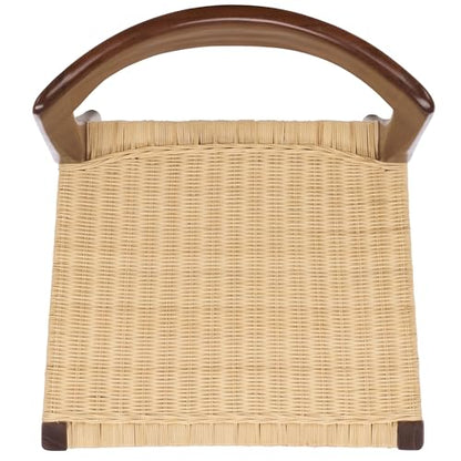 SAFAVIEH Furniture - Sezja Wicker Dining Chair - Walnut Solid Wood Frame with Natural Handwoven Rattan Seat - Fully Assembled Design for Dining Room & Kitchen, 17.7" Seat Height (DCH1204C)