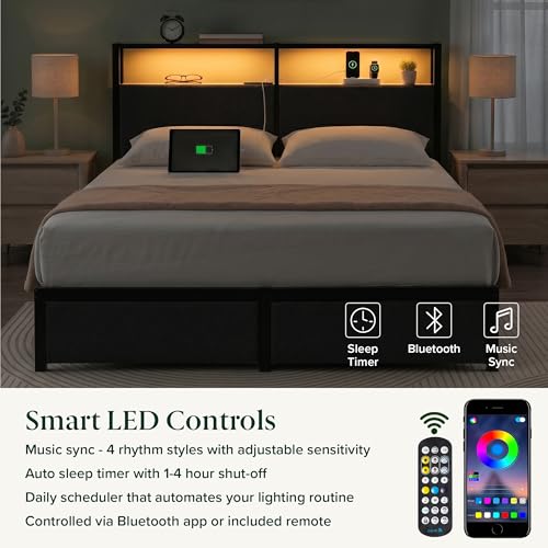 Zinus Upholstered Bed with Drawer Storage, view 7
