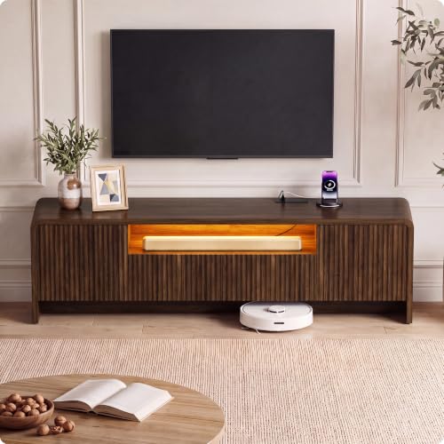70” Fluted TV Stand for 75 Inch TV, Modern Media Console, view 2