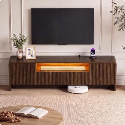 70” Fluted TV Stand for 75 Inch TV, Modern Media Console, view 2