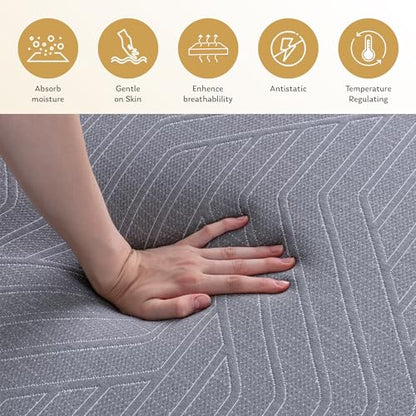 EGOHOME King 12 inch Copper Gel Memory Foam Mattress Pressure Relief Medium, view 4