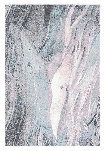 SAFAVIEH Glacier Collection Accent Rug - 2'7" x 5', Pink & Blue, Modern Abstract Design, Non-Shedding & Easy Care, Ideal for High Traffic Areas in Entryway, Living Room, Bedroom (GLA126U)