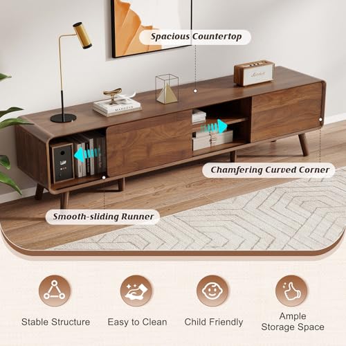 70" Mid Century Modern TV Stand for Tvs up to 80", view 6