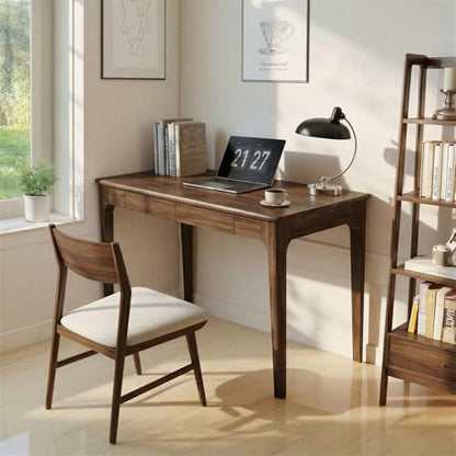 47" Solid Wood Desk, Office Executive Desk w/ 2 Drawers, Walnut, view 7
