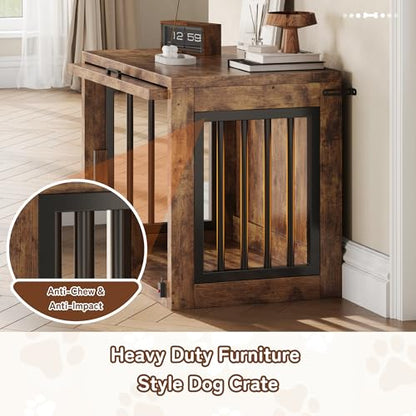 Dog Crate Furniture, 30'' Wooden Dog Kennel for Dogs up to 30 lb, view 5