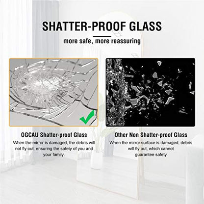 24"x42" Arched Wall Mirror, Arched Window Pane Decor Mirror, Black | Iron Frame, HD Shatter-Proof Glass, Farmhouse Style,Wall Mounted, Suitable for Bedroom, Living Room, Entryway, Cloakroom