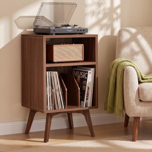 End Table, Mid-Century Record Player Stand, Holds 160 Albums, view 2