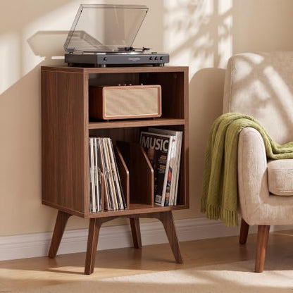 End Table, Mid-Century Record Player Stand, Holds 160 Albums, view 2