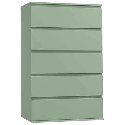 5 Drawer Dresser Tall Dresser with Large Storage Space, Modern Chest of Drawers, 23.6L x 17.6W x 39.1H Inch Storage Organizer Cabinet for Home, Green