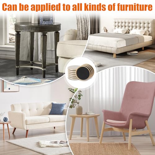 10PCS Furniture Sliders, 3 1/2" Furniture Sliders for Hardwood Floors, Reusable for Carpet, Heavy Duty Furniture Movers Sliders, Carpet, Floor Protectors (Beige)