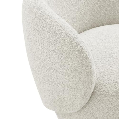 Swivel Accent Chair Modern Round Barrel Armchair Upholstered Performance Fabric for Livingroom Bedroom Reading Waiting Room