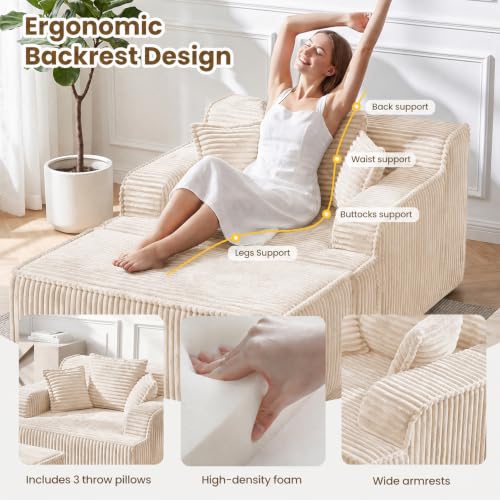 Chaise Lounge Chair Indoor, Oversized Boneless Chair Reading Chair, view 7