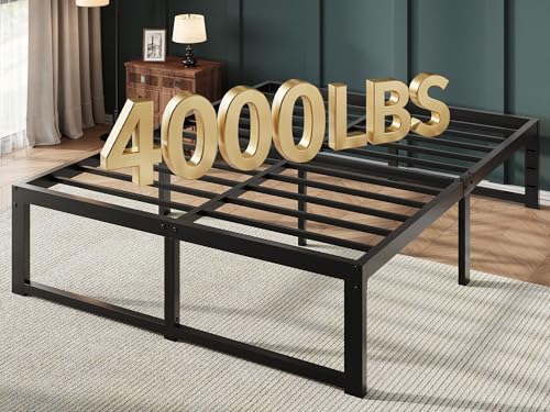 14 Inch Full Metal Bed Frame, 4000LBS Heavy Duty Support, Black, view 2