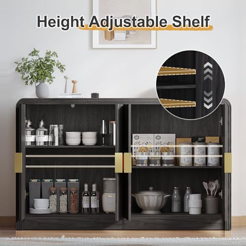 55" Fluted Buffet Sideboard Cabinet with Storage, view 6