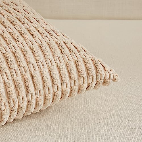 Fancy Homi 4 Packs Decorative Throw Pillow Covers for Living Room Couch Bed, Modern Farmhouse Boho Home Décor Accent Cushion Case, 18" x 18", Neutral