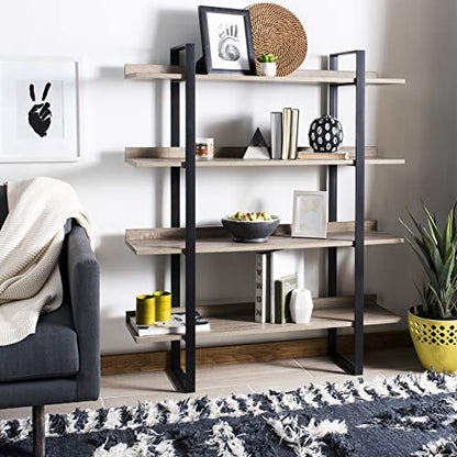 Safavieh Home Collection Melissa Retro Mid Century 4 Tier Etagere, Oak and Black, Large