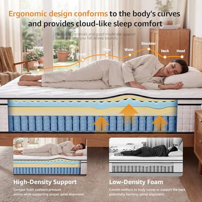 Twin 10 Inch Hybrid Mattress in a Box, Balanced Medium Feel, view 6