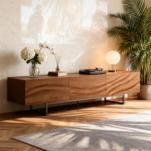 80 Inch Mid Century Modern TV Stand, view 5