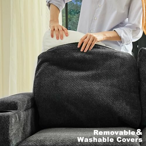 Modular Sectional Sofa Couch with Storage U Shape Convertible Corner Couches for Living Room Dark Grey Couch