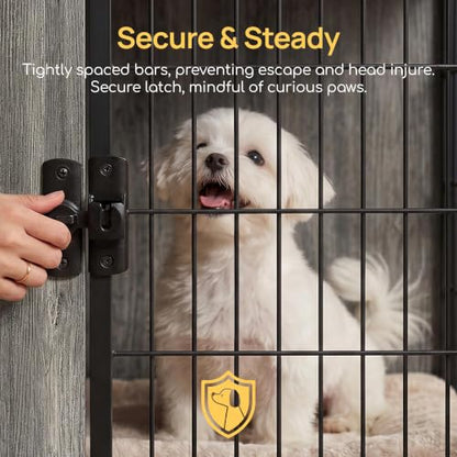 Dog Crate Furniture with Cushion and Charging Station for Indoor, view 6