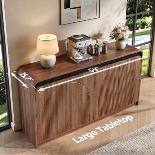 59" Mid Century Modern Sideboard Buffet Cabinet with Storage, view 5