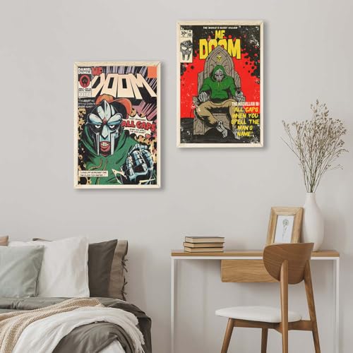Music Poster Home Decor Rapper MF Posters Canvas Music Wall Art Hanging Picture Print Dorm Room Bedroom Decorative Gift (8x12in Unframed)