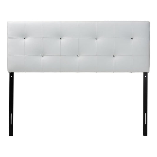 Dalini Modern and Contemporary Full White Faux Leather Headboard with Faux