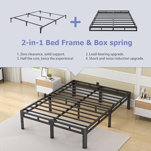 Metal Platform Bed Frame with Dual-Layer Base, view 5