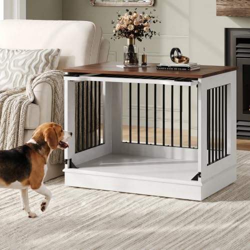 32 Inch Flip-Up Door Dog Crate Furniture for Medium Dogs, view 2