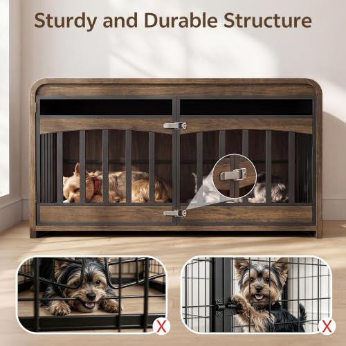 39.4" Dog Crate Furniture, Wooden Dog Cage for Small & Medium Dog, view 4