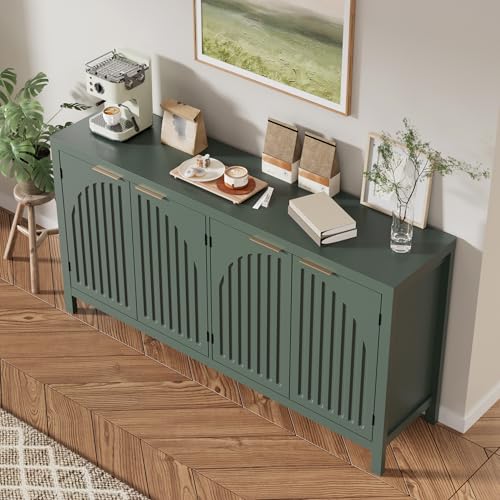 Fluted Sideboard Buffet Cabinet with Storage, view 7